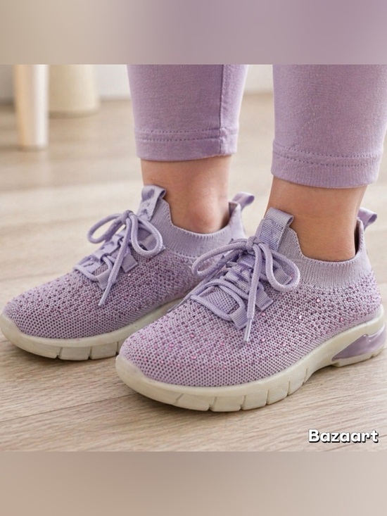 Slp sport Other - Sz 3 Purple  Rhinestones Slip On Mesh Sock Sneakers Shoes nwot